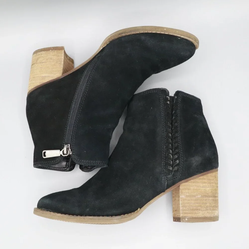 Blondo Nina Waterproof Suede Boot‎ Womens 7M Black Casual Boho Bohemian Classic